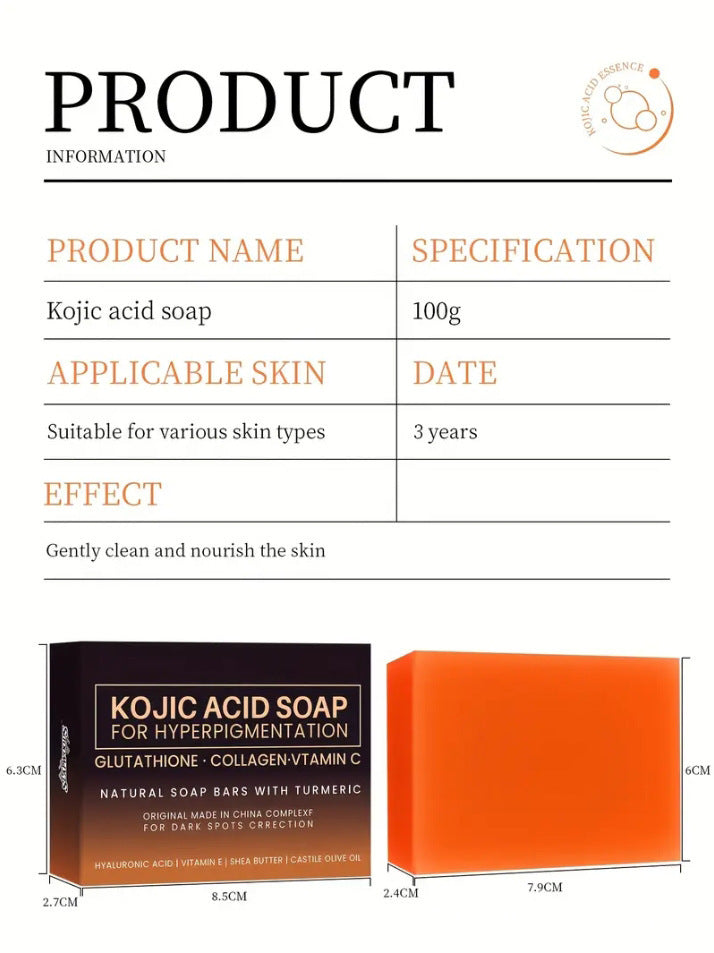 Brightening Skin Color Handmade Turmeric Kojic Acid Soap